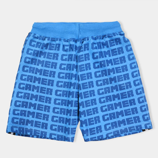 Boys Cotton Terry Knitted Terry Short Gamer-Brill.Blue