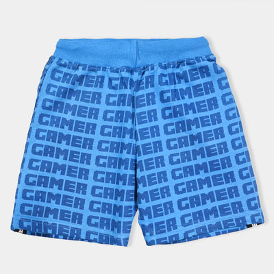 Boys Cotton Terry Knitted Terry Short Gamer-Brill.Blue