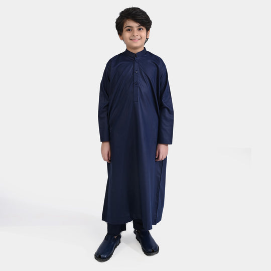 BOYS POLY VISCOSE JUBBA 2 PIECE-NAVY