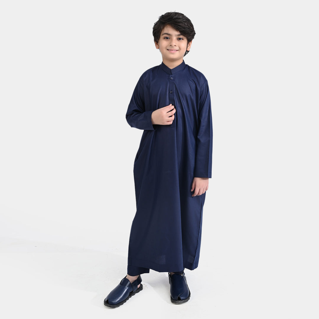 BOYS POLY VISCOSE JUBBA 2 PIECE-NAVY