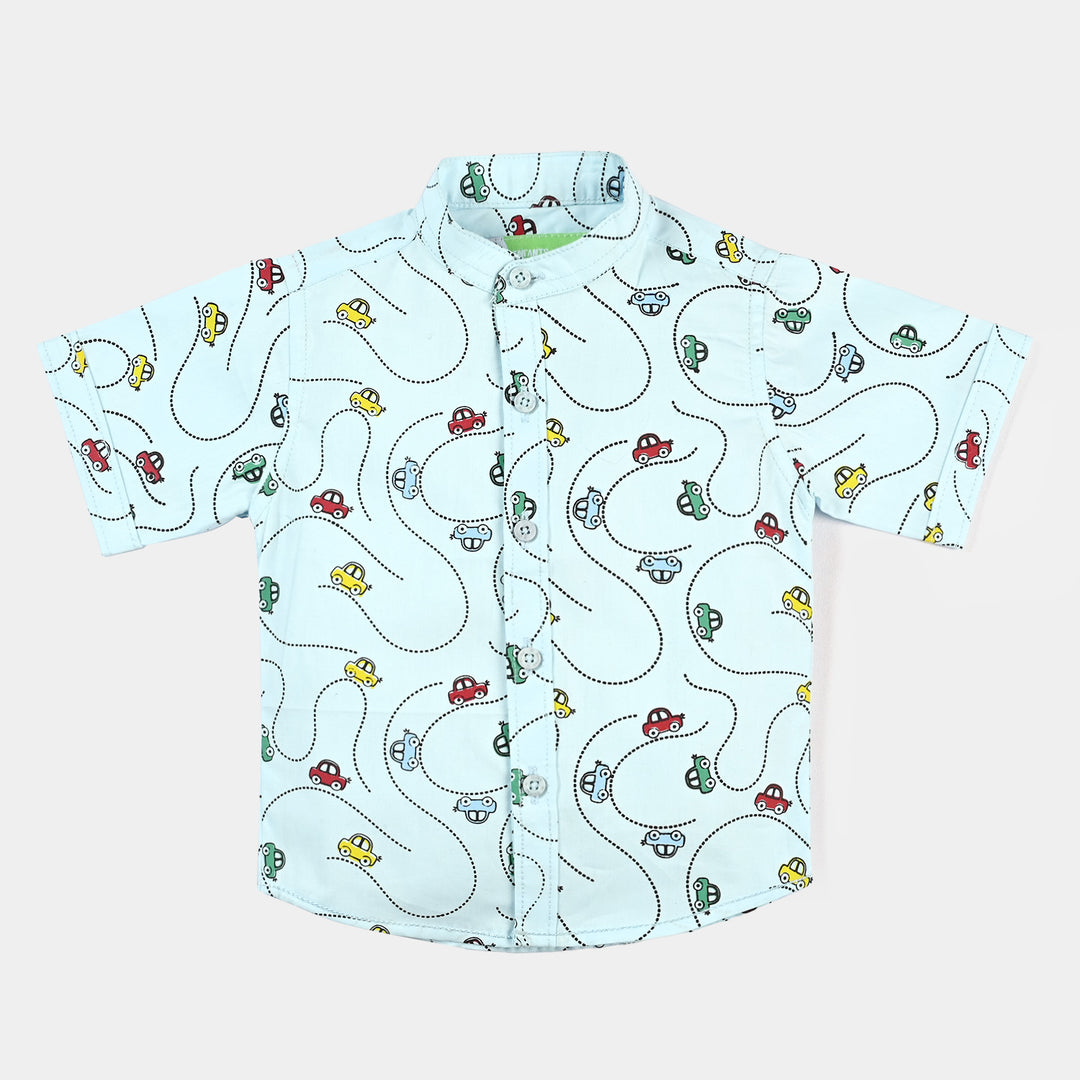 Infant Boys Oxford Casual Shirt Car-SKY BLUE