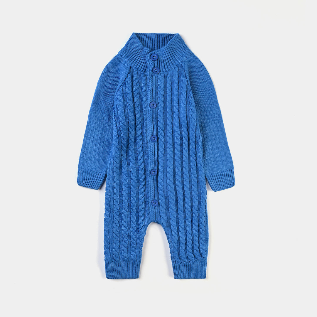 Infant Boys Sweater knit Romper Cable Knit-Brill.Blue