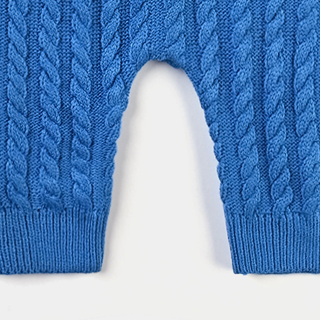 Infant Boys Sweater knit Romper Cable Knit-Brill.Blue