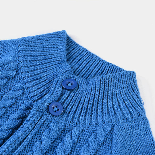 Infant Boys Sweater knit Romper Cable Knit-Brill.Blue