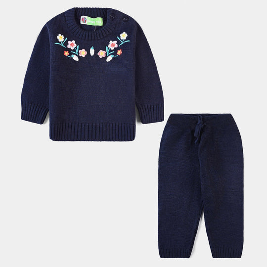 Infant Girls Sweater Knit Suit Blue bell-NAVY