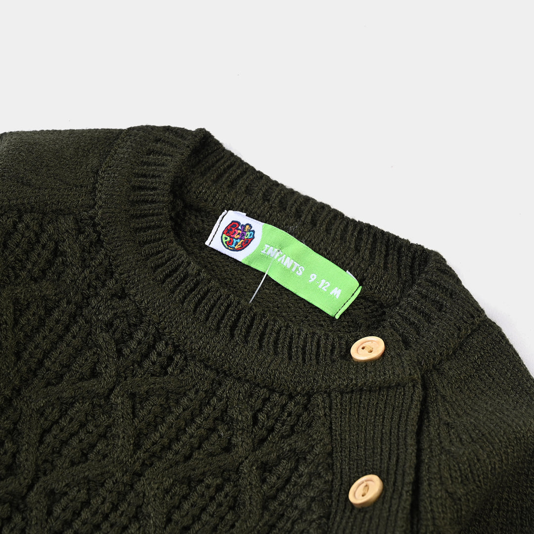 Infant Boys Sweater Knit 2PC Suit Fisherman Cable-Olive