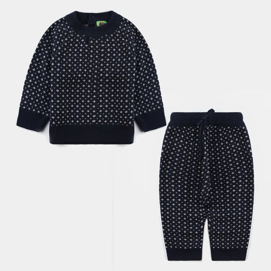 Infant Boys Sweater Knit Suit - Bright Blue