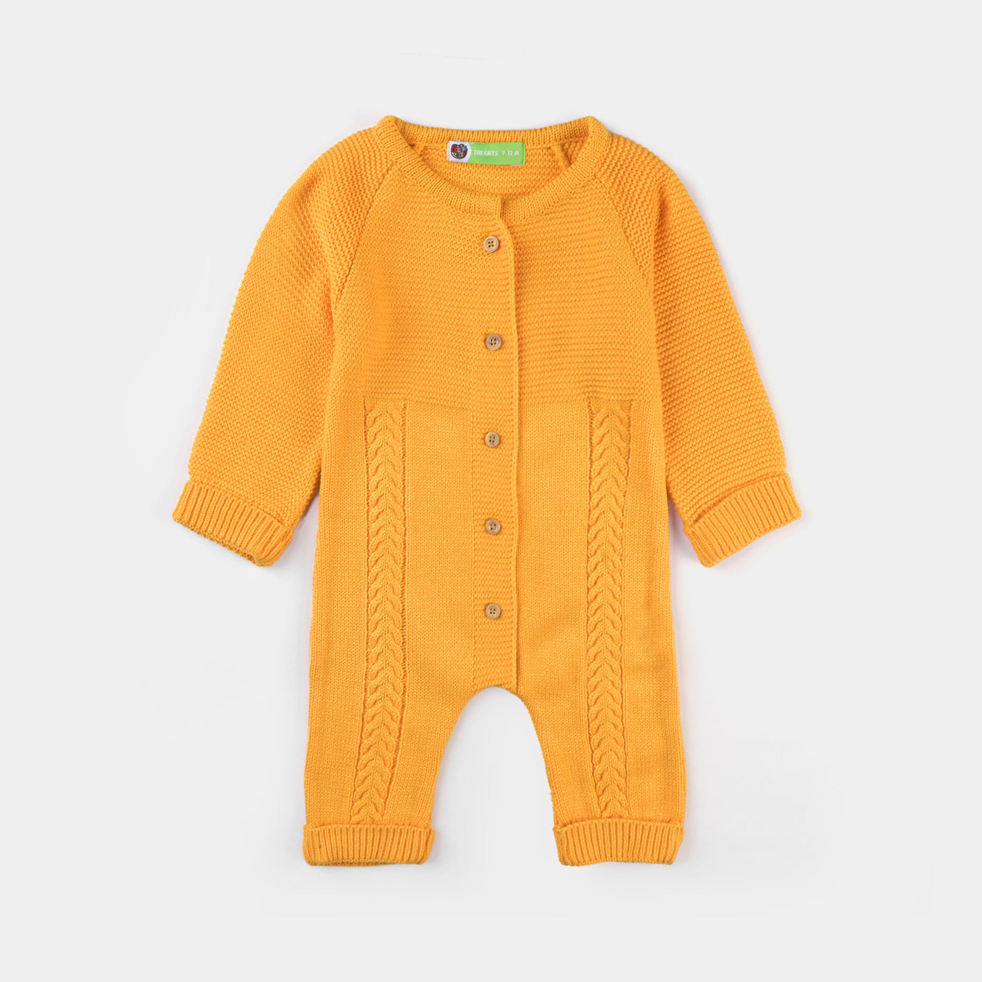 Infant Girls Sweater Knit Romper W/Cap Seven Seas cable-Citrus