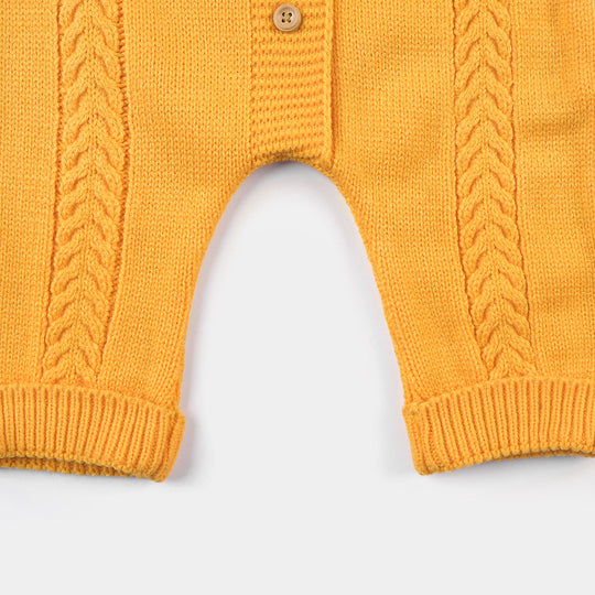 Infant Girls Sweater Knit Romper W/Cap Seven Seas cable-Citrus