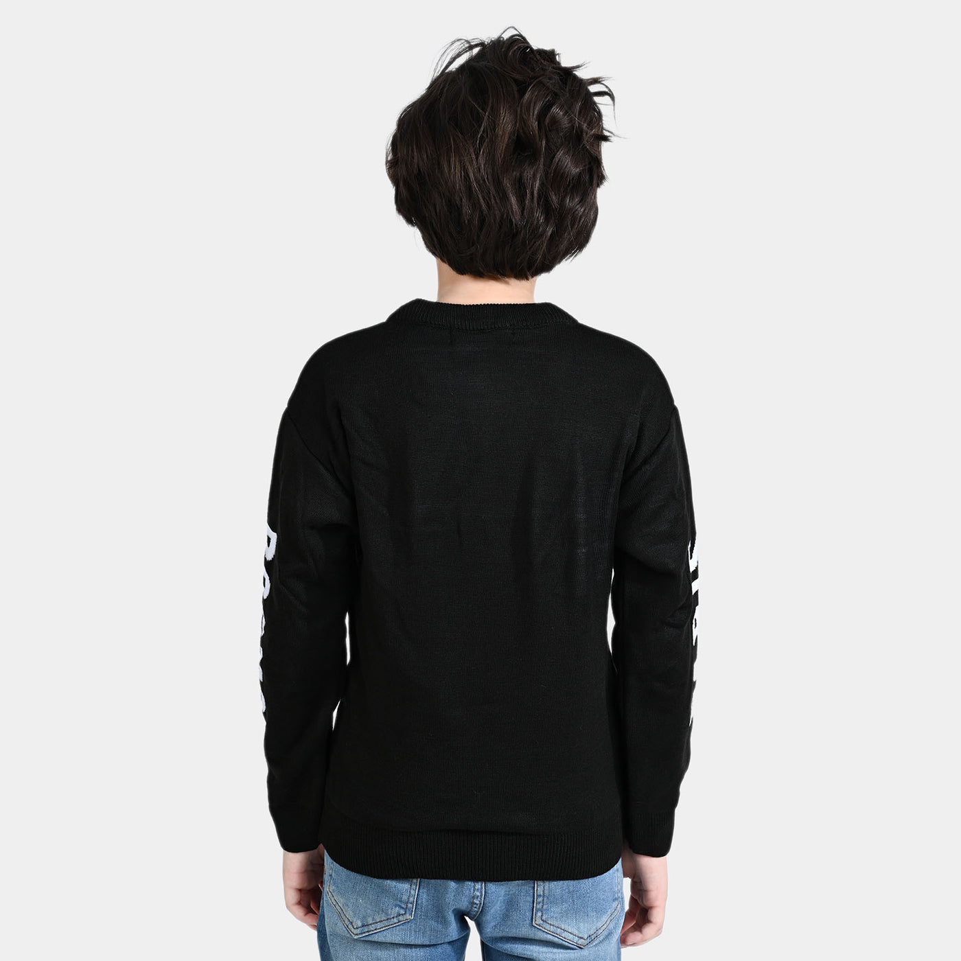 Boys Acrylic Sweater London-BLACK