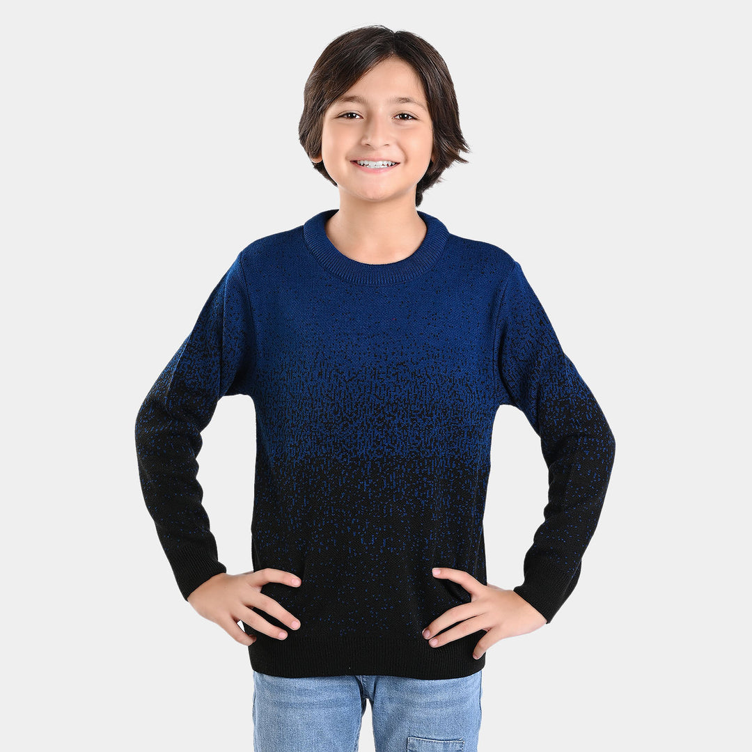 Boys Acrylic Sweater Diamond-Blue