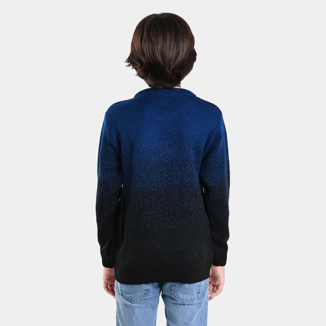 Boys Acrylic Sweater Diamond-Blue