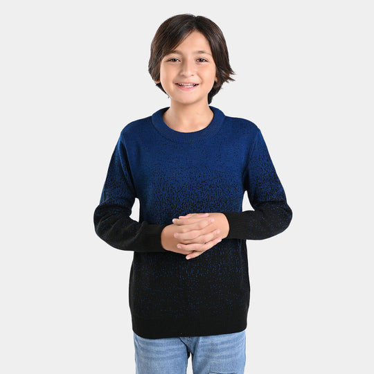 Boys Acrylic Sweater Diamond-Blue