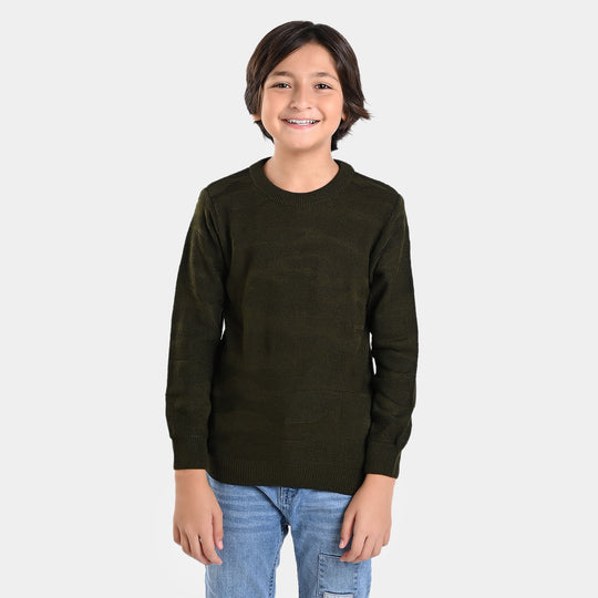 Boys Acrylic Sweater Desert Camo-Olive