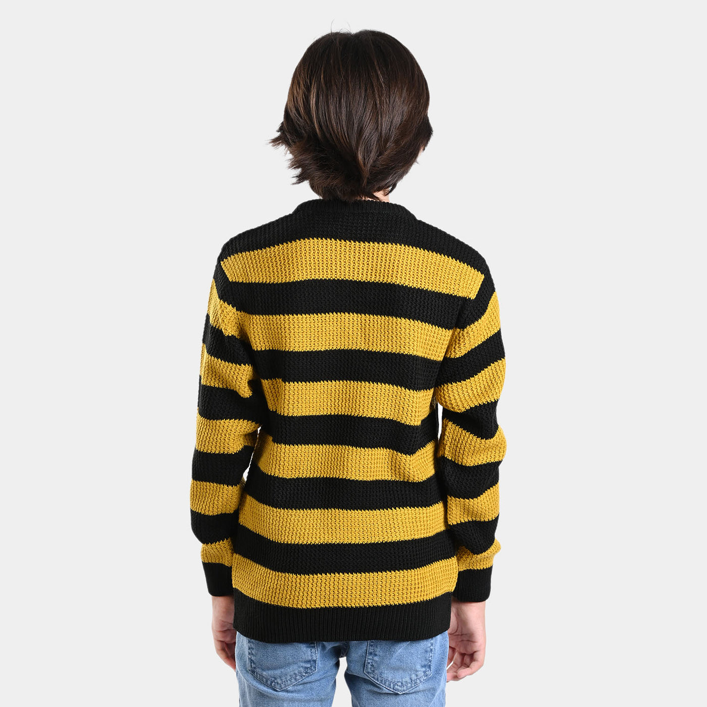 Boys Acrylic Sweater Madrid-Black/Mustard