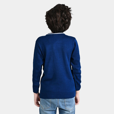 Boys Acrylic Sweater Never Enough-Bright Blue