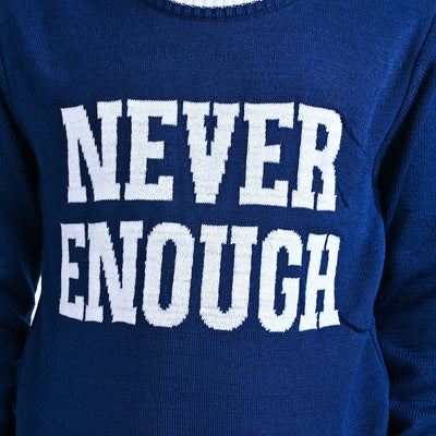 Boys Acrylic Sweater Never Enough-Bright Blue