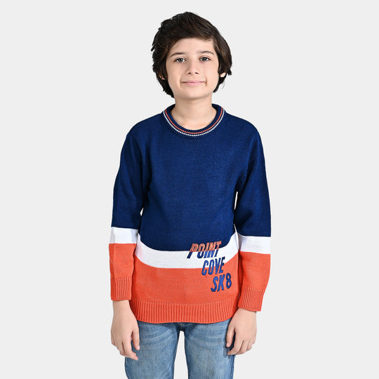 Boys Acrylic Sweater Point Cove-NAVY