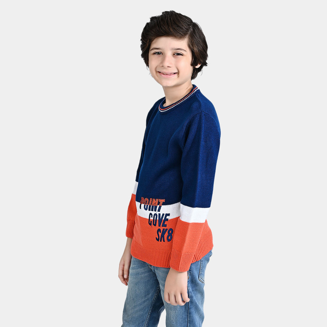 Boys Acrylic Sweater Point Cove-NAVY