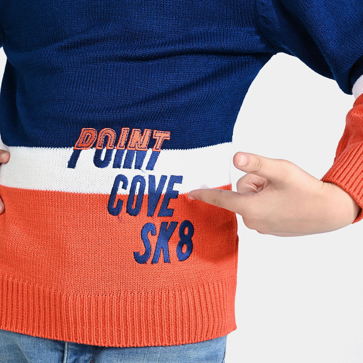 Boys Acrylic Sweater Point Cove-NAVY