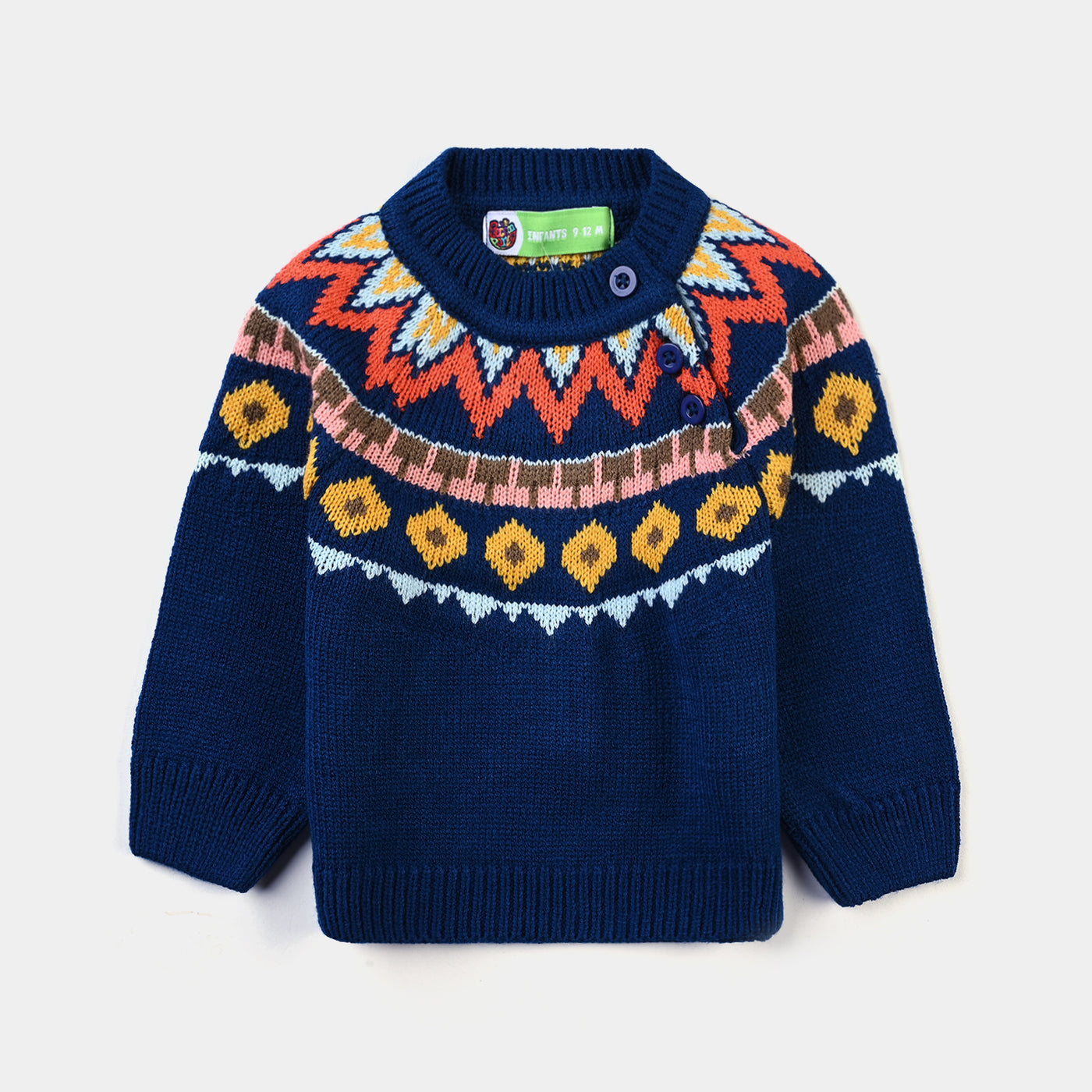 Infant Boys Acrylic Sweater Thunder-Brill.Blue