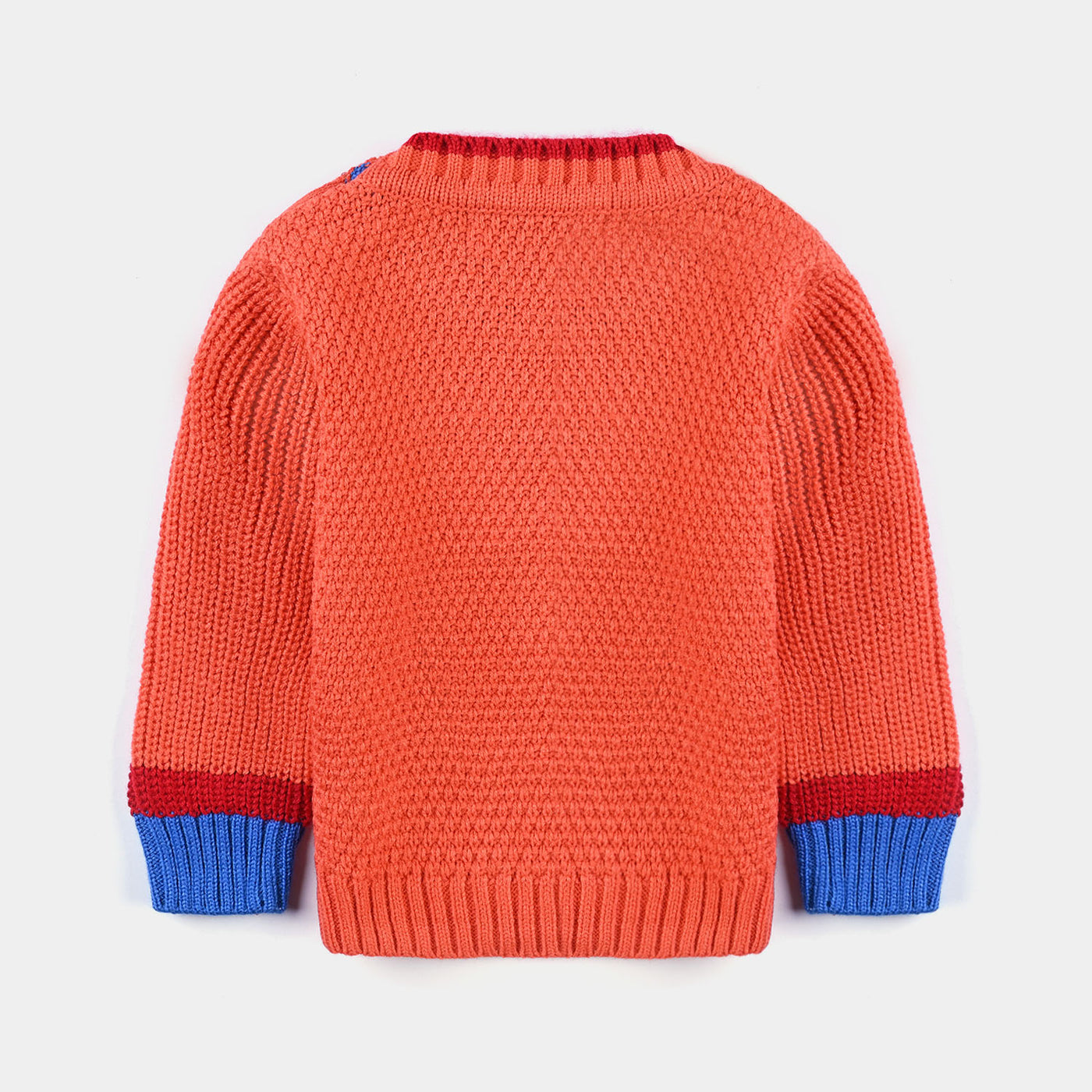 Infant Boys Acrylic Sweater Lets Do It-ORANGE