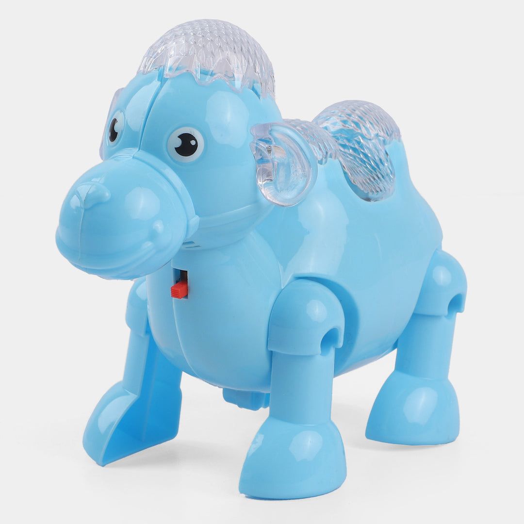 Electric Walking Camel With Lights & Music-Blue