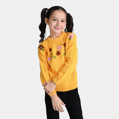 Girls Acrylic Sweater Lazy Daisy-Citrus