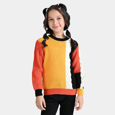 Girls Acrylic Sweater Harvest-Multi