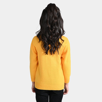 Girls Acrylic Sweater Loop Stitch-Citrus