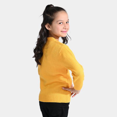 Girls Acrylic Sweater Loop Stitch-Citrus