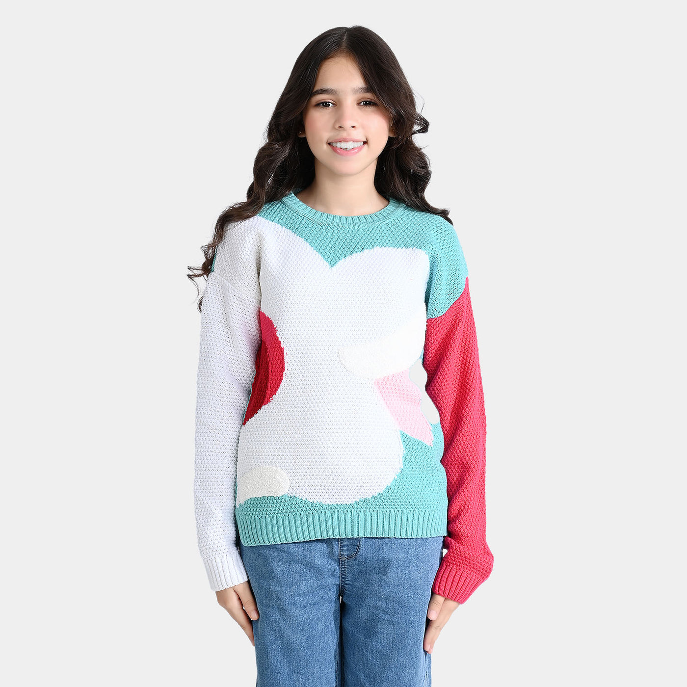 Girls Acrylic Sweater Cosmos-Multi