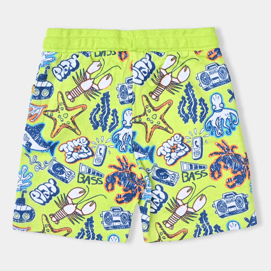 Boys Knitted Cotton Terry Short Play-Limeade