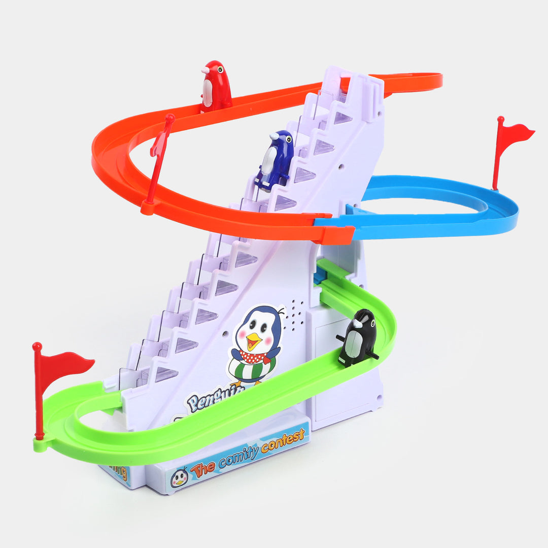 Penguin Race Track With Light & Music Play Set For Kids