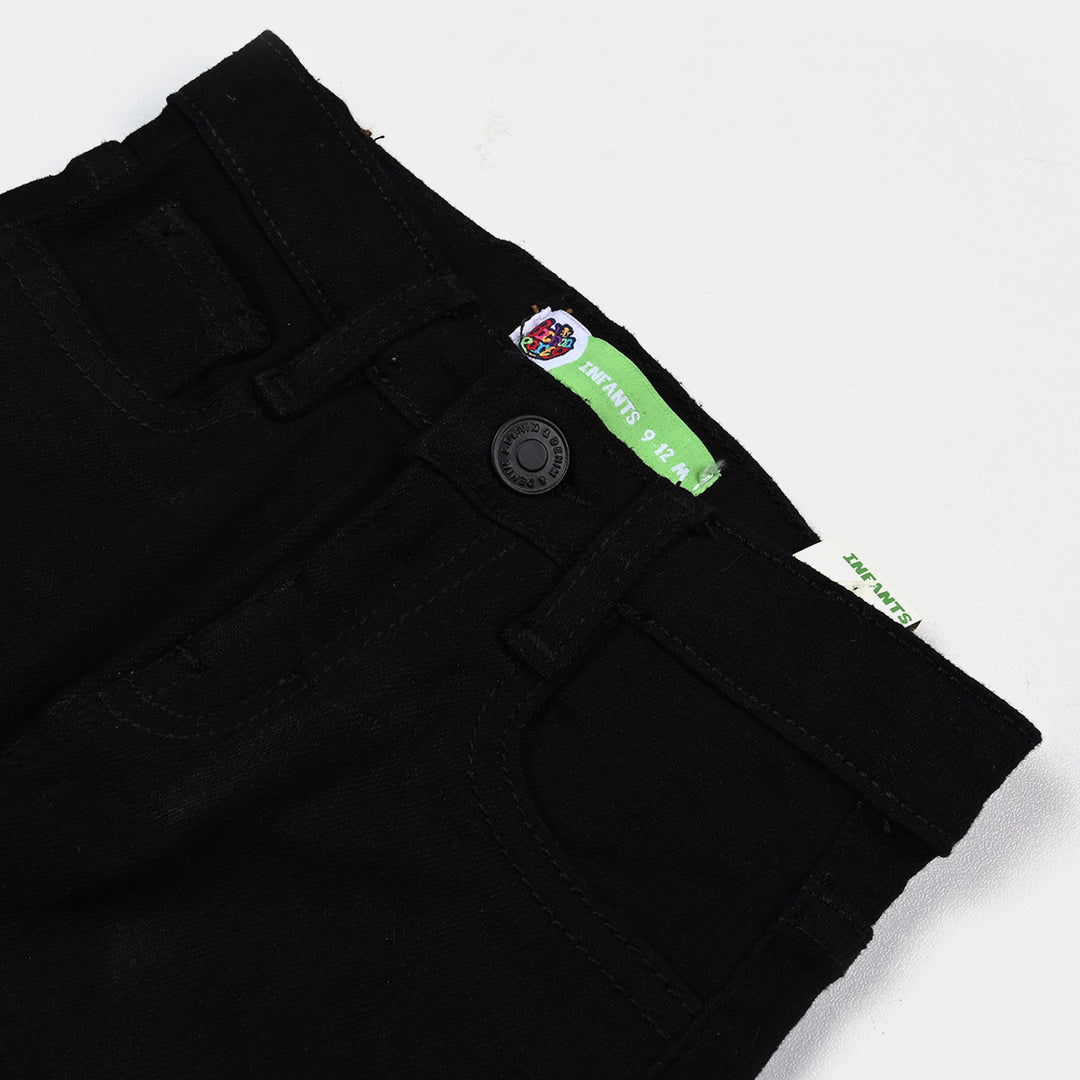 Infant Boys Denim Stretch Pant-BLACK