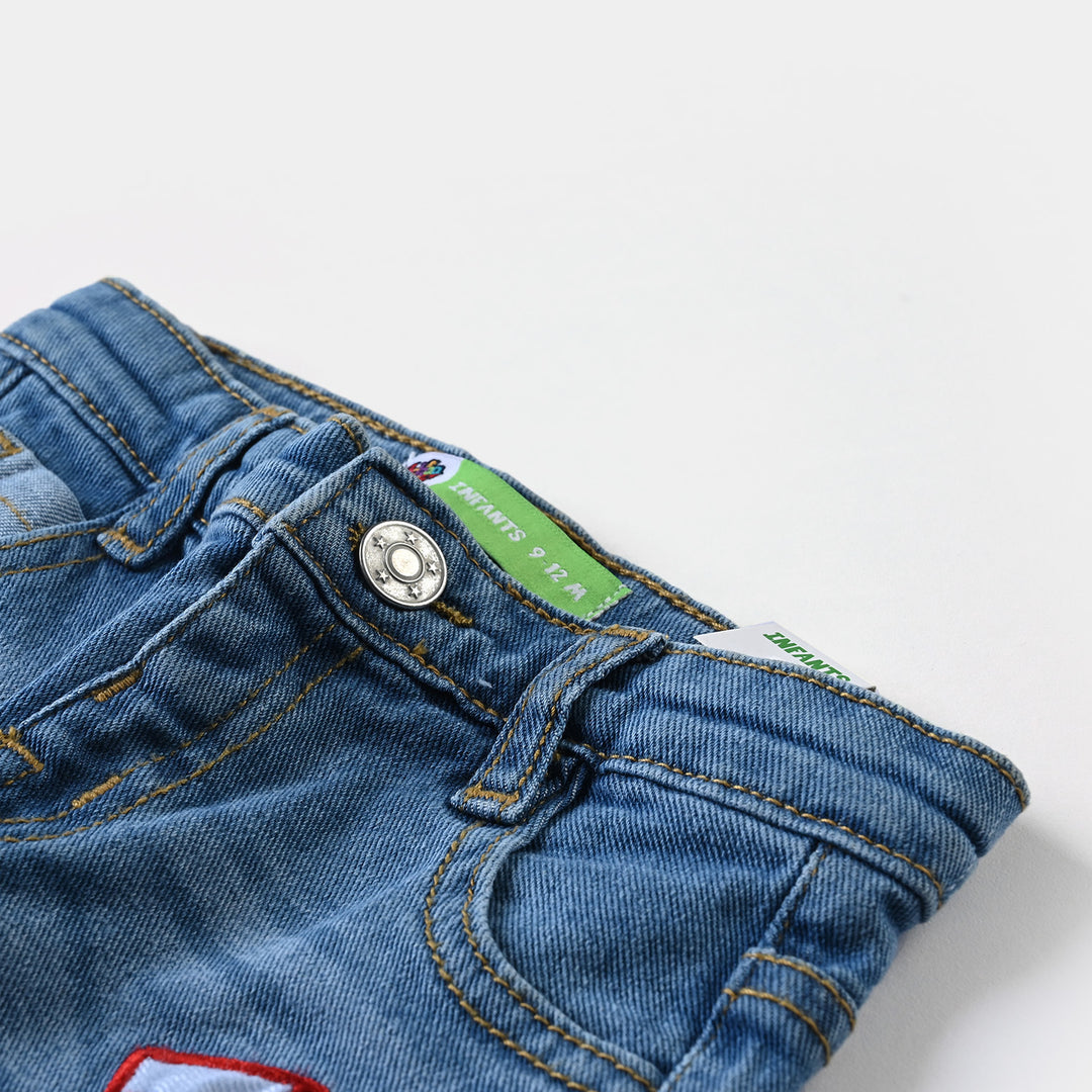 Infant Boys Denim Stretch Pant-Mid Blue