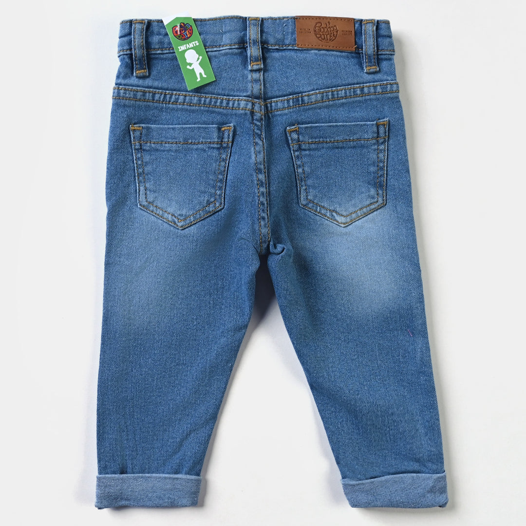 Infant Boys Denim Stretch Pant-Mid Blue