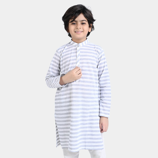 Boys Cotton PK Basic Kurta (Pique-001)-Stripes