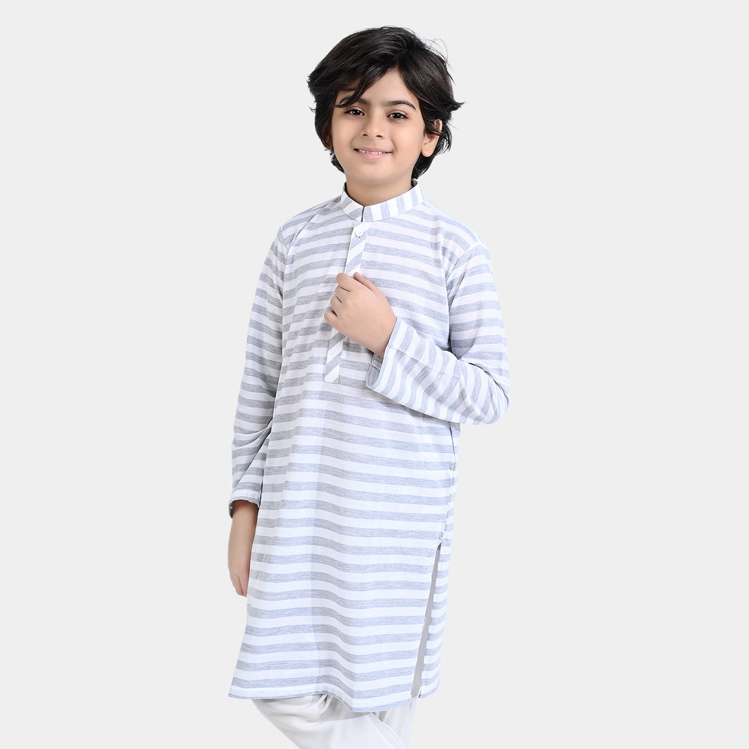 Boys Cotton PK Basic Kurta (Pique-001)-Stripes