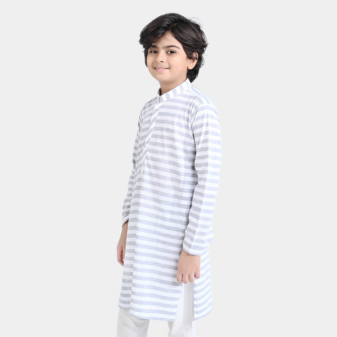 Boys Cotton PK Basic Kurta (Pique-001)-Stripes