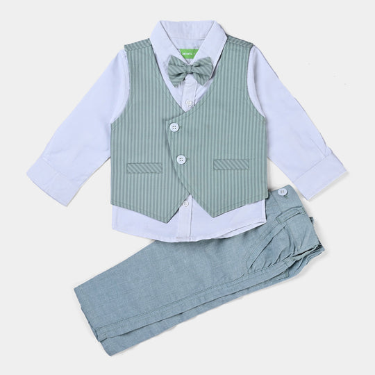 Infant Boys 2 PC Suit Stripes-Green