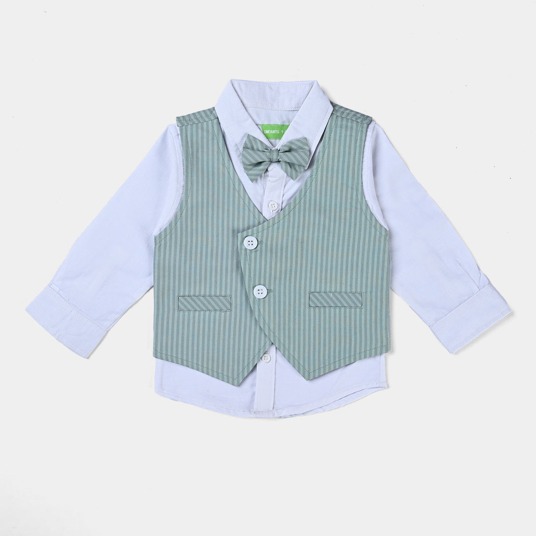 Infant Boys 2 PC Suit Stripes-Green