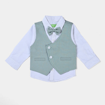 Infant Boys 2 PC Suit Stripes-Green