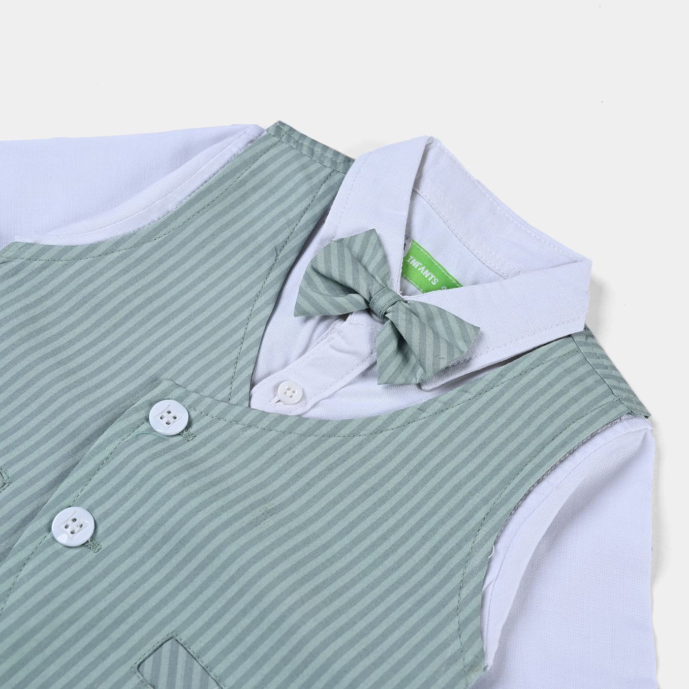Infant Boys 2 PC Suit Stripes-Green