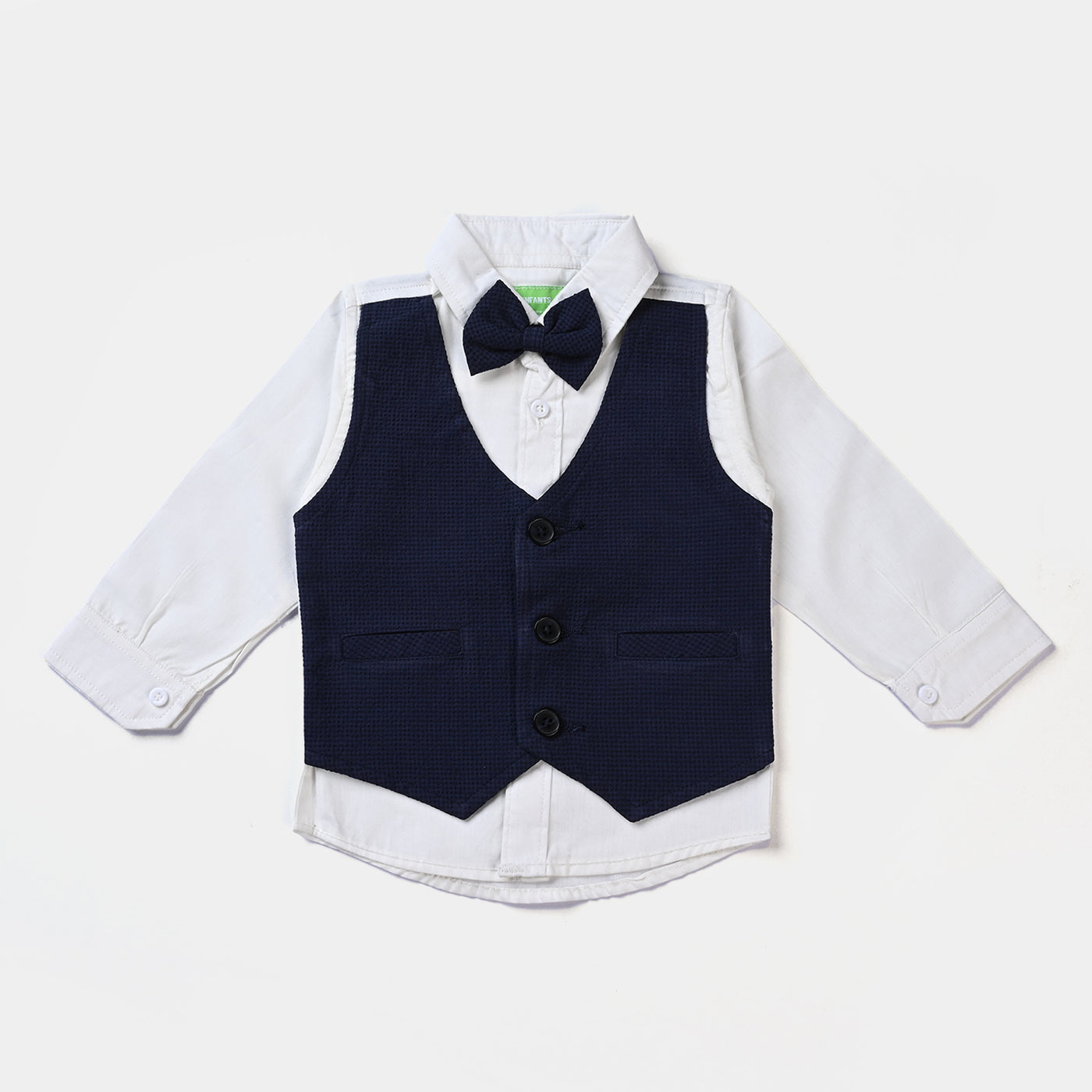 Infant Boys Suit Navy Small Check-NAVY