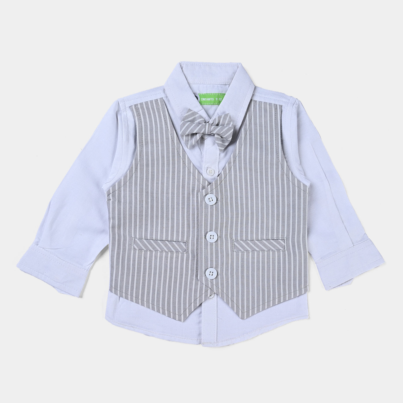 Infant Boys 2 PC Suit Stripes-GREY