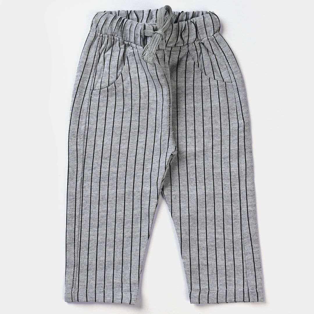 Infant Boys Suit Knitted Stripes-GREY