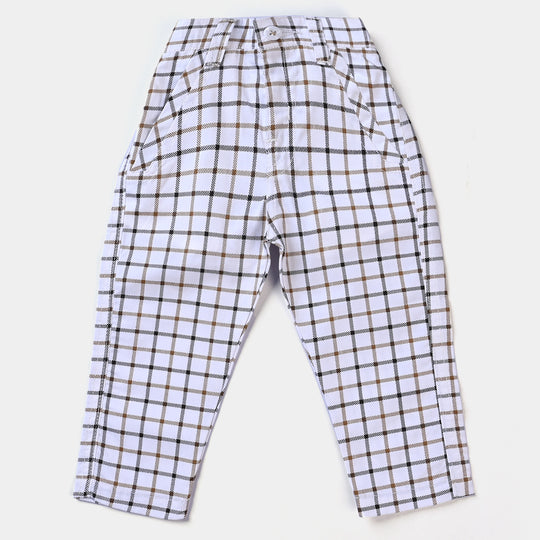 Infant Boys Suit Check-Off White