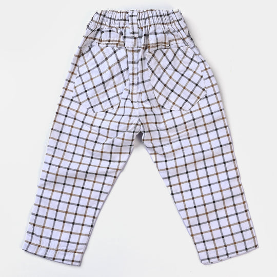 Infant Boys Suit Check-Off White