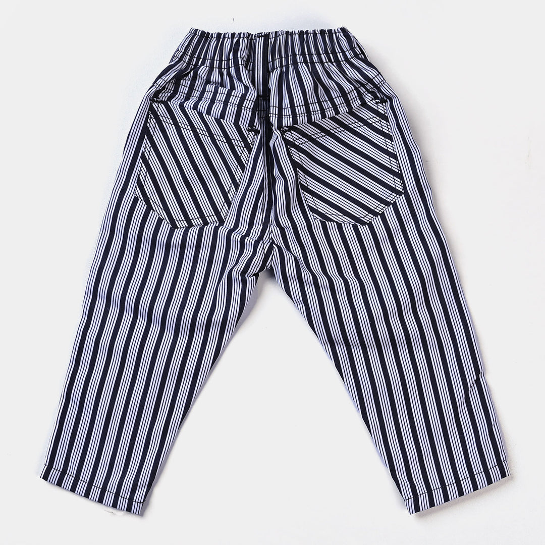 Infant Boys Suit B&W Stripes-BLACK